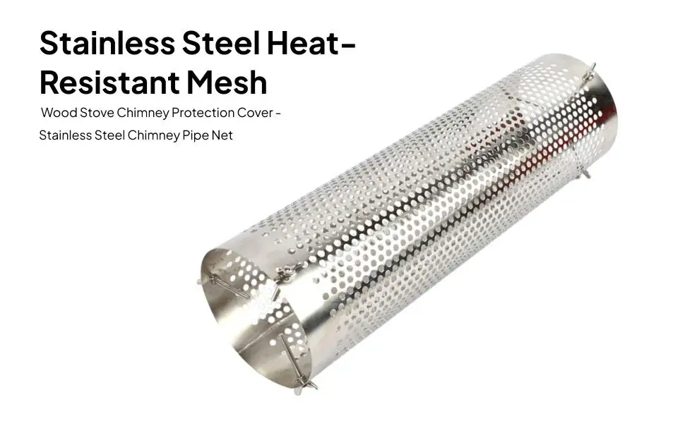 

Tent Stove Chimney Pipe Kit, Fireplace Chimney Rain Caps, Exhaust Pipe Stove Mesh Pipe, Camping Chimney Mesh Guards