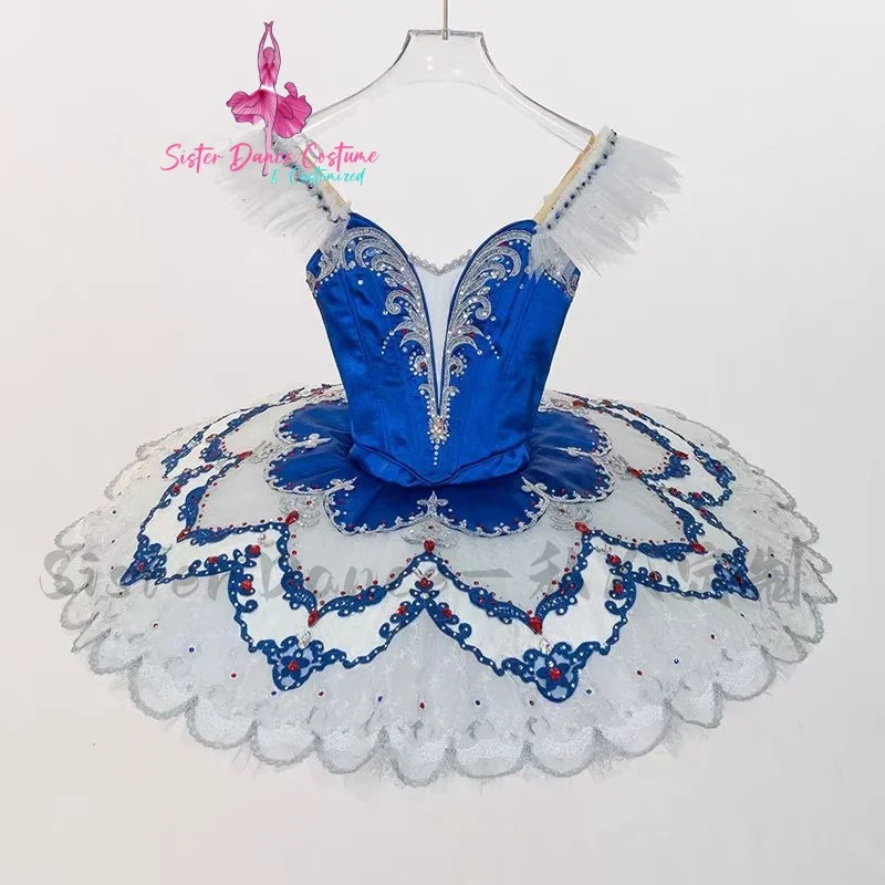 2024 New Pirate tutu Blue Bird Variation Competition split costume Private custom children's women's stage performance dress