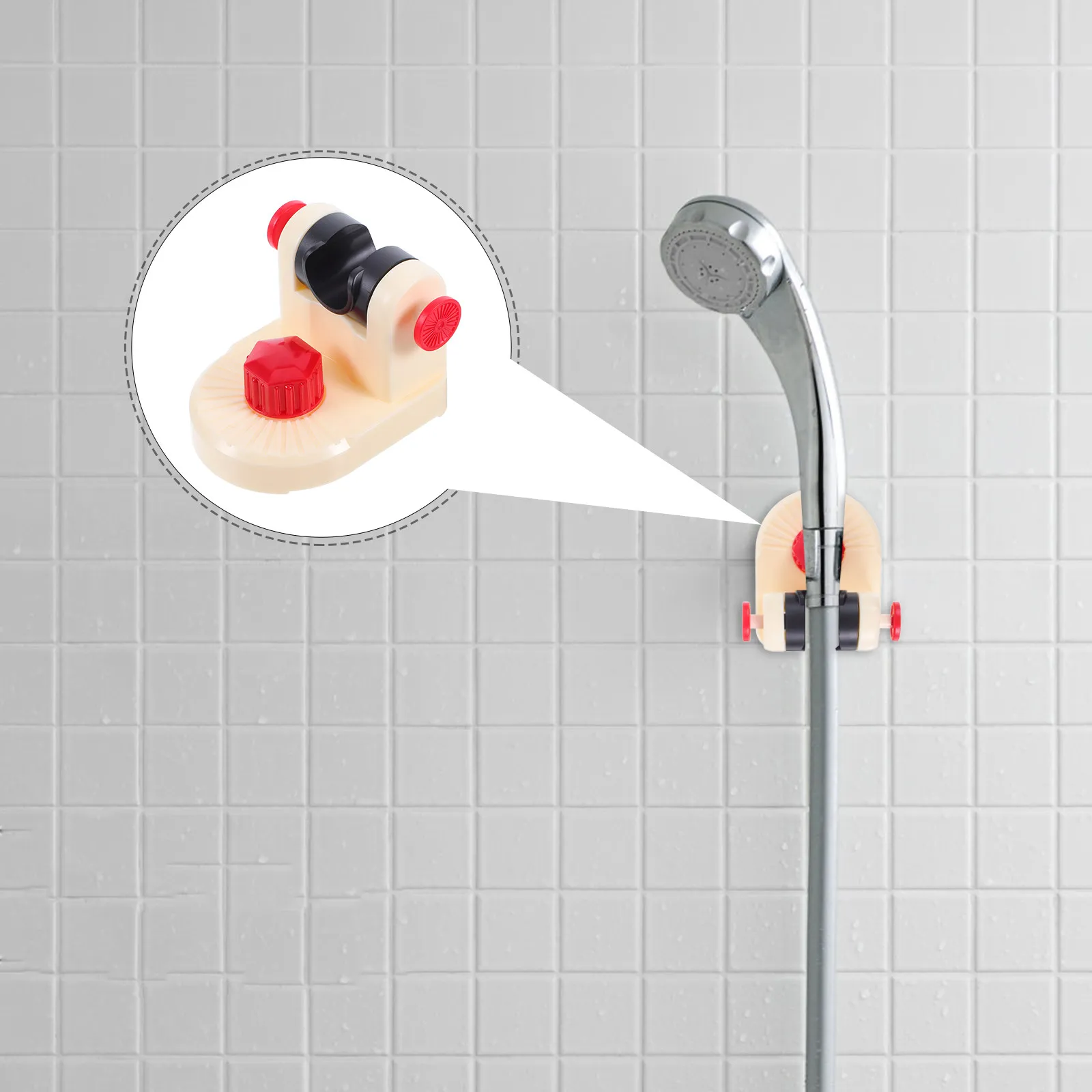 Suction Cup Shower Holder Adjustable Height Handheld Showerhead Bracket No-Drill Mount for Tile Glass Mirror Bathroom Universal
