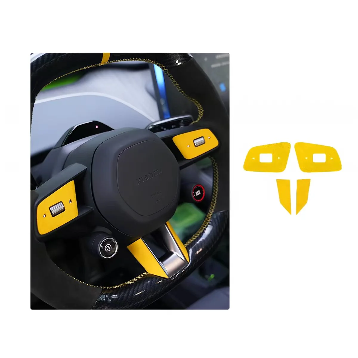 For Xiaomi YU7 SU7 Ultra Steering Wheel Button Decal Sticker Suede Anti-Slip Steering Wheel Button Trim Cover