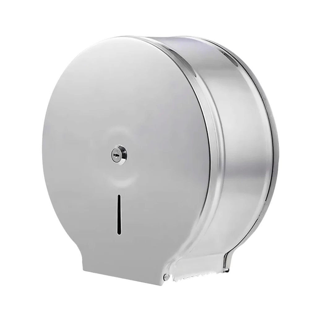 

Stainless Steel Tissue Holder Round Design Modern Bathroom Toilet Hotel Use Anti Splashing Water Easy Install for Home