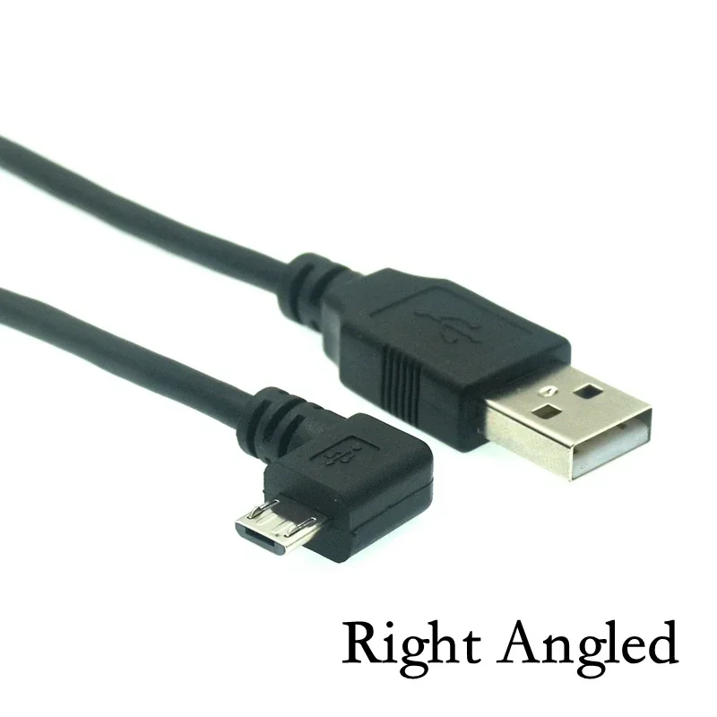 Kabel USB Micro USB męski do USB męski, kątowy 90 stopni, do transmisji danych i ładowania, krótki, długość 25 cm, 50 cm, 150 cm