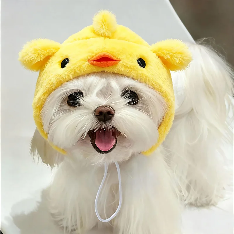 

Hot Sale New Funny Pet Headband Plush Yarn Cat Dog Cap Pet Warm Pet Hat Chick Cosplay Supplies Headdress Costume