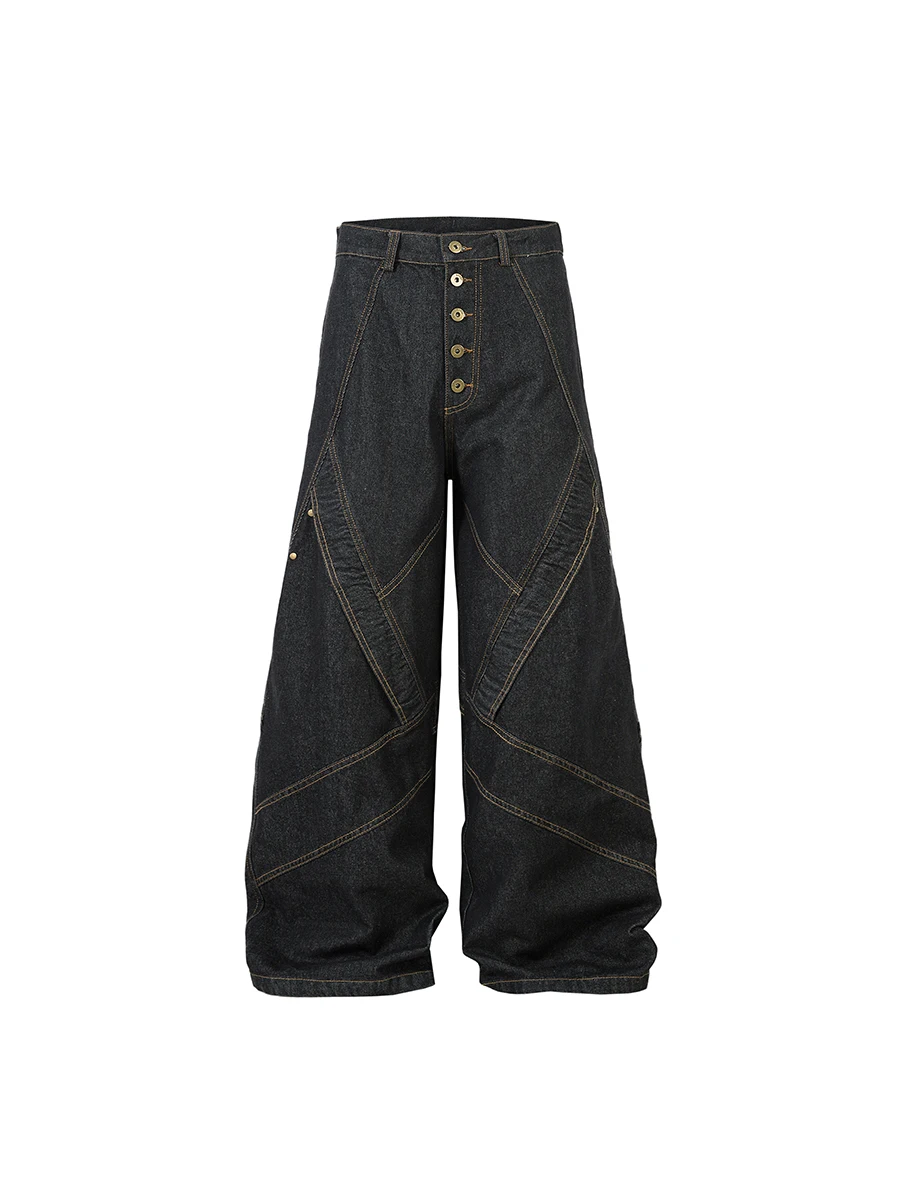 

Американские джинсы в стиле стритвир Original Jeans Heavy Du с деконструированным дизайном пуговиц, свободные широкие джинсы, повседневные джинсы.