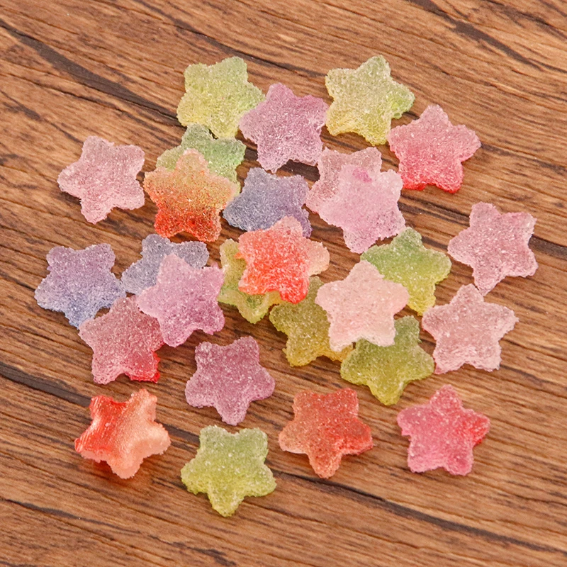 50Pcs Resin Emulation Candy Star & Heart DIY Craft Accessories