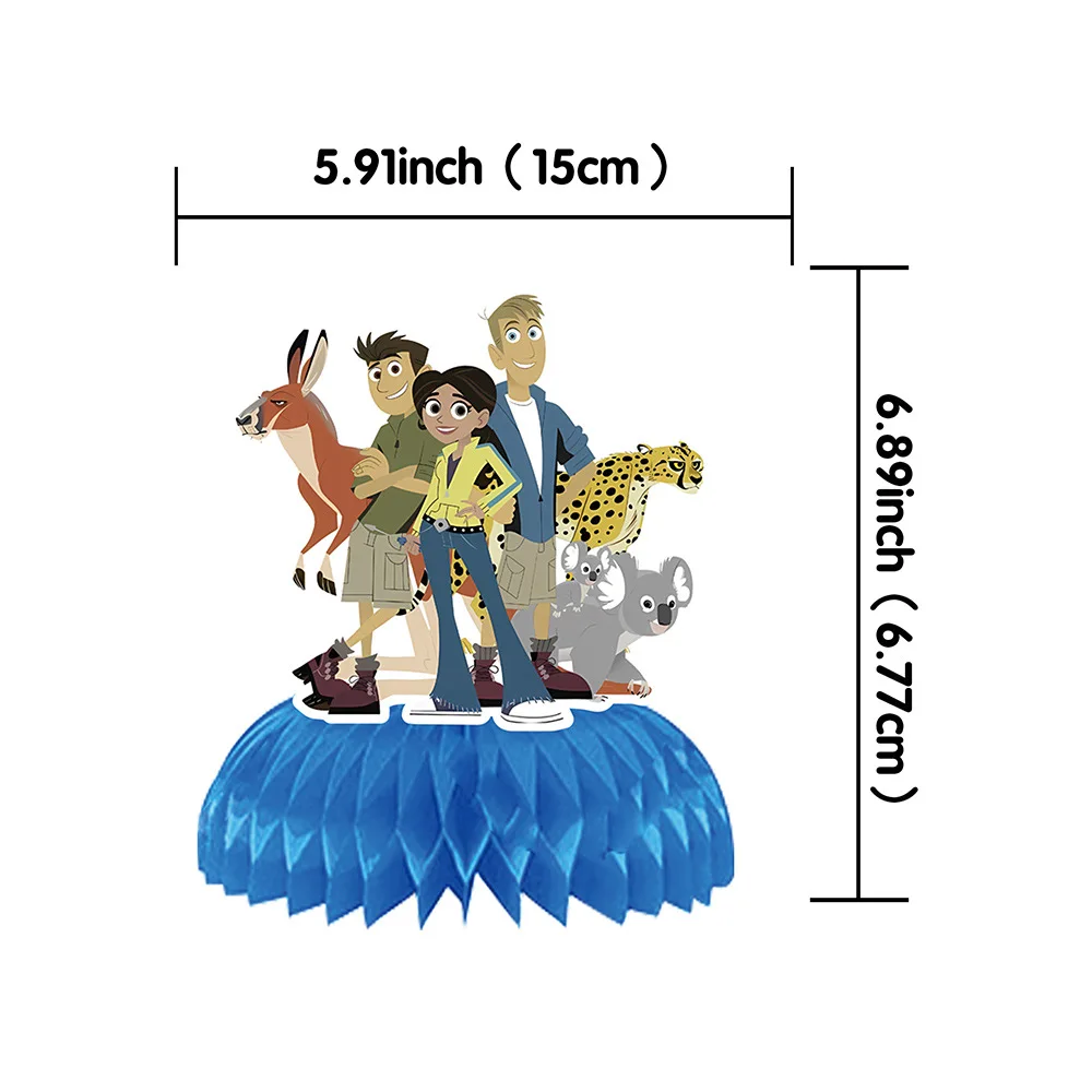 Wild Kratts Animal Brothers Educational Sci-Fi Cartoon Honeycomb Decor per bambini Festa di compleanno Scena fai da te