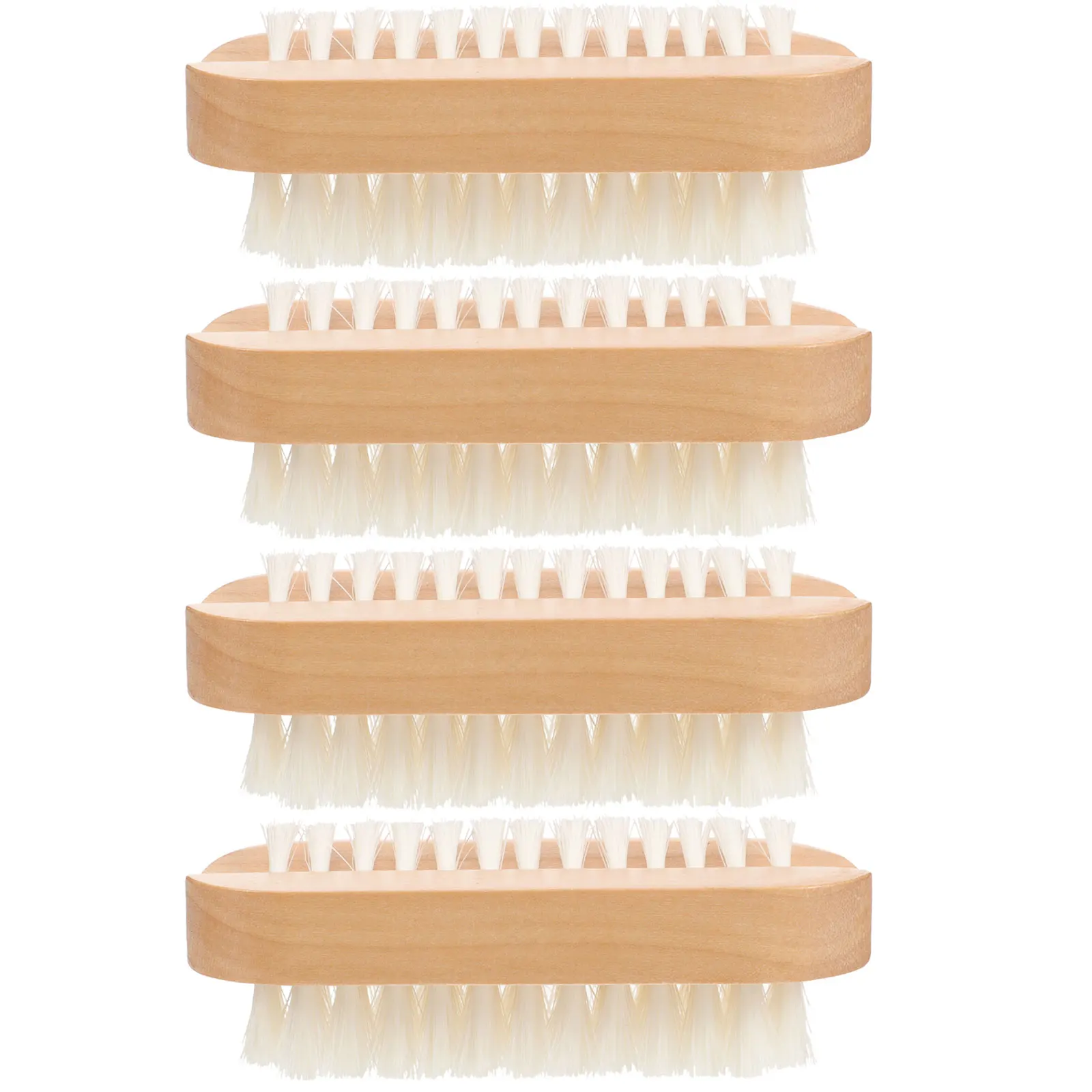 

4pcs Wooden Brush Double Sided Lotus Wood Fingernail Cleaner Baby Toe Scrub Boar Bristle Hand Foot Nail Brush Use