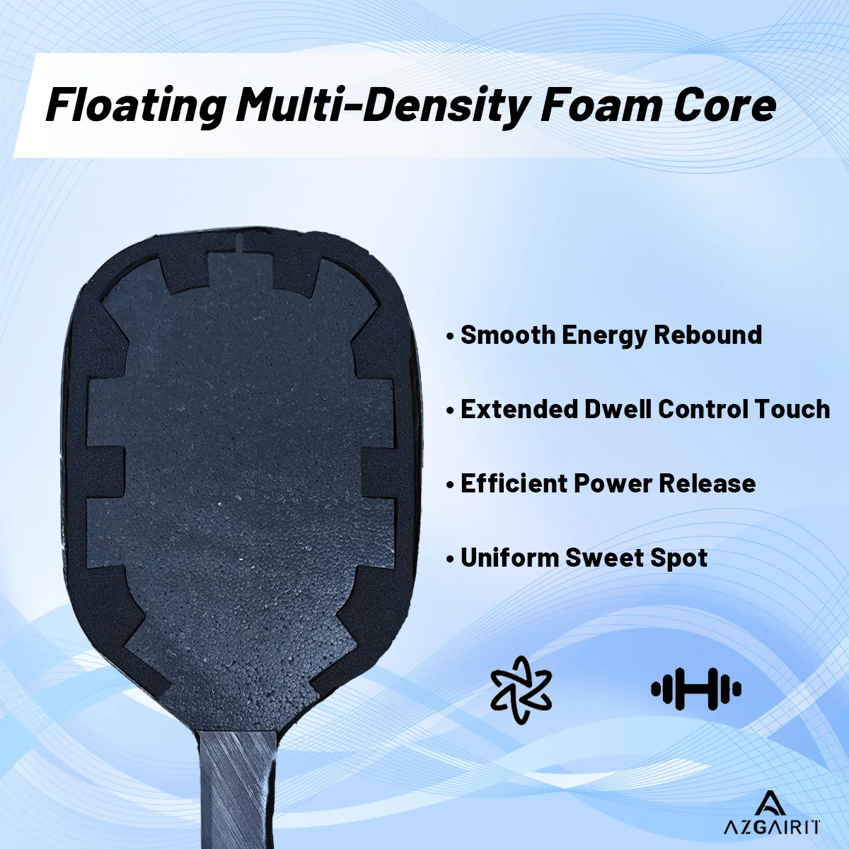Pickleball Paddle All Foam Floating- pivoting Core | Titanium Reinforced | Power & Precision Control