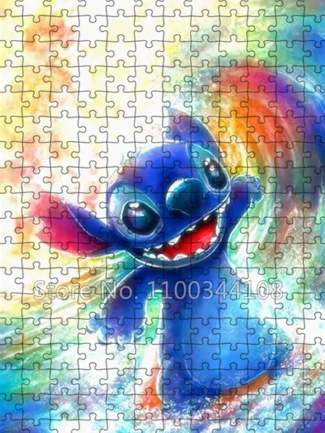 Disney 300/500/1000 Pcs Puzzles Lilo & Stitch Jigsaw Puzzle Cartoon Creative Educational Toys for Children Adult Decompression