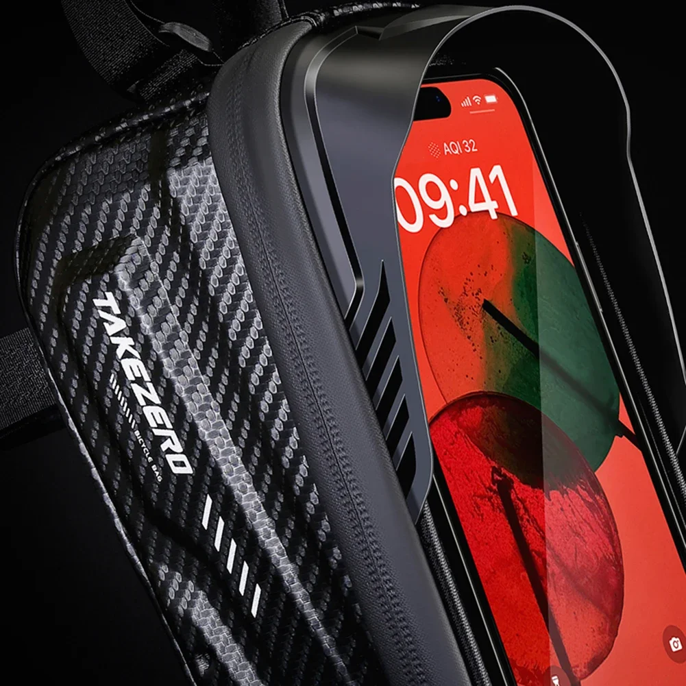 Borsa per telaio anteriore per bici da 1 litro Borsa per telaio anteriore per bicicletta impermeabile Touch screen da 6,8 pollici Accessori per bici da strada