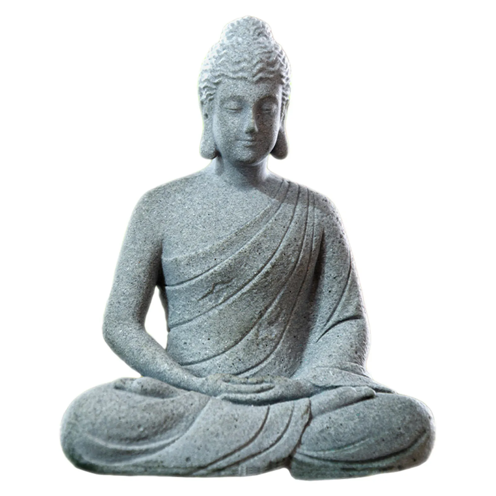 Aquarium Buddha Statue Sitting Pose Lifelike Detailed Cerami