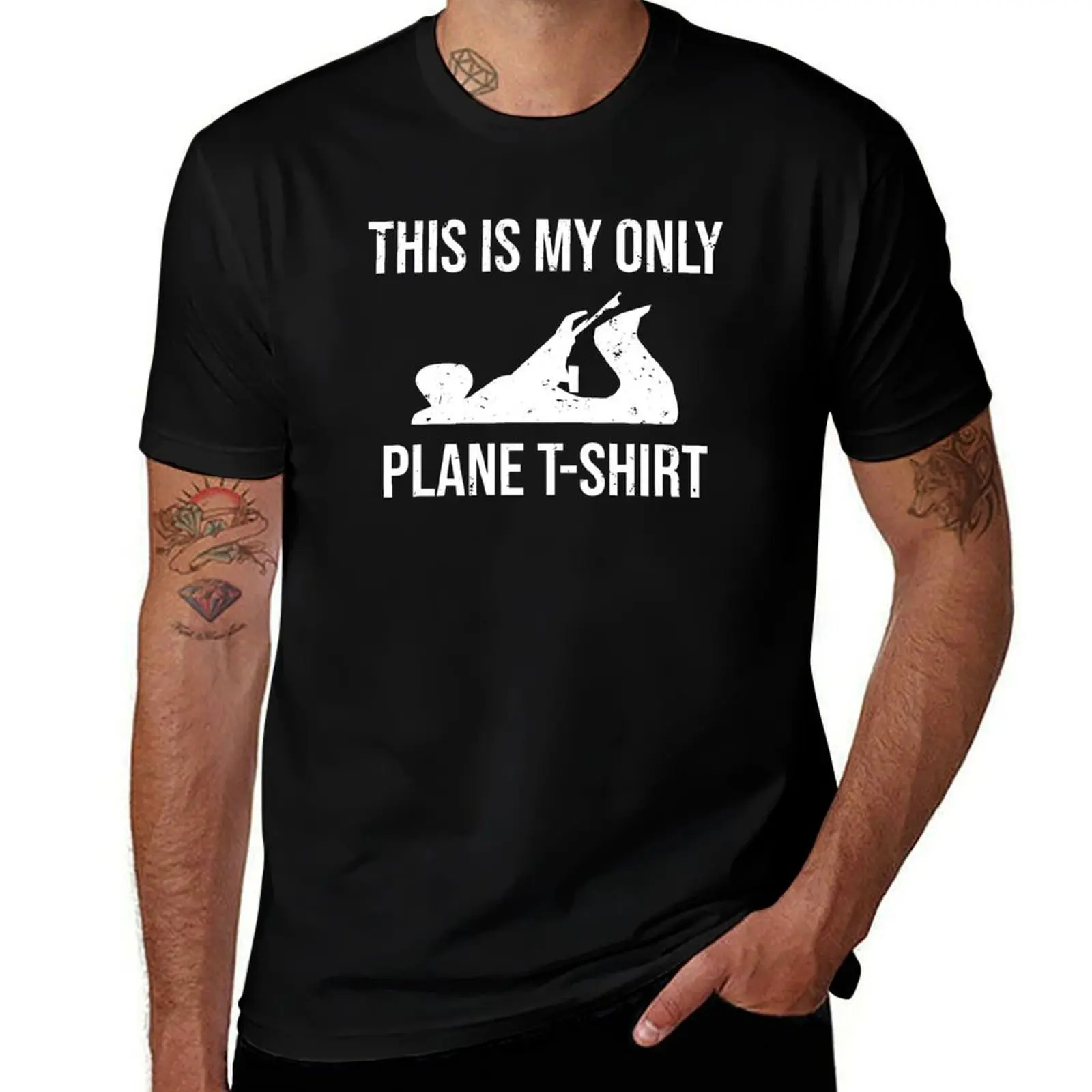 This Is My Only Plane Woodworking Pun T-Shirt Thanksgiving Casual Tee T-Shirt