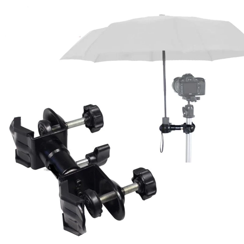 Double Headed U-clamp Camera Tripod Umbrella Fixing Clip Mount Stand Waterproof