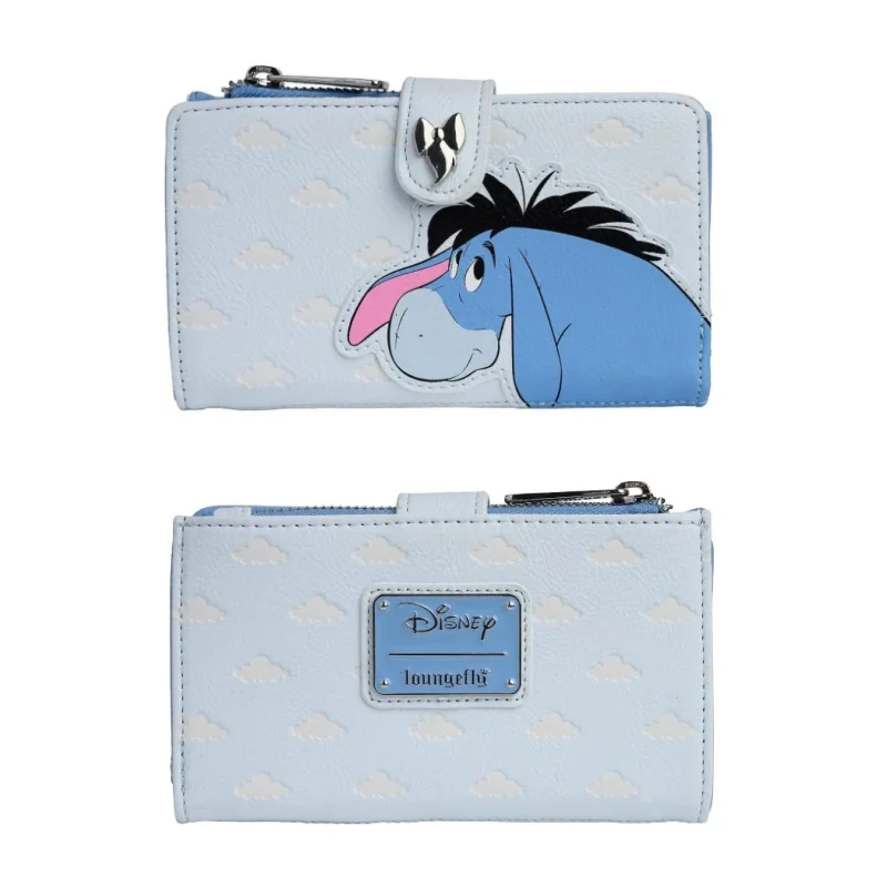 

Симпатичный кошелек Disney Loungefly Eeyore с мультяшным рисунком, держатель для карт с несколькими отделениями, кошелек на молнии с узором в виде облаков для женщин и девочек, для повседневного использования