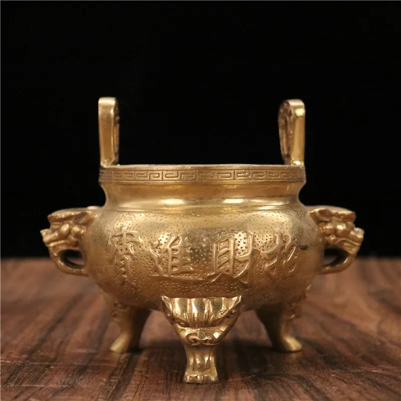 Pure copper incense burner, brings good fortune, fulfills all wishes, suitable for , living room, office, shop, and home cra