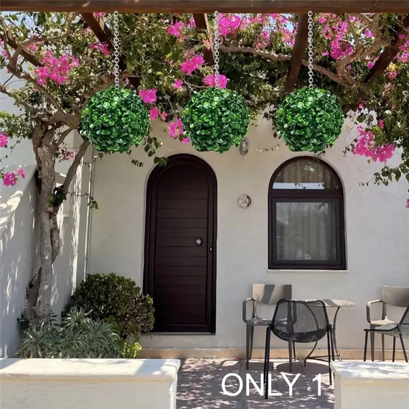ขาย TOP Greenery Balls Faux Boxwood สีเขียวลูกบอลกลมไม่มีตัดประดิษฐ์ Topiary Balls ตกแต่งตารางสําหรับ Home Outdoor