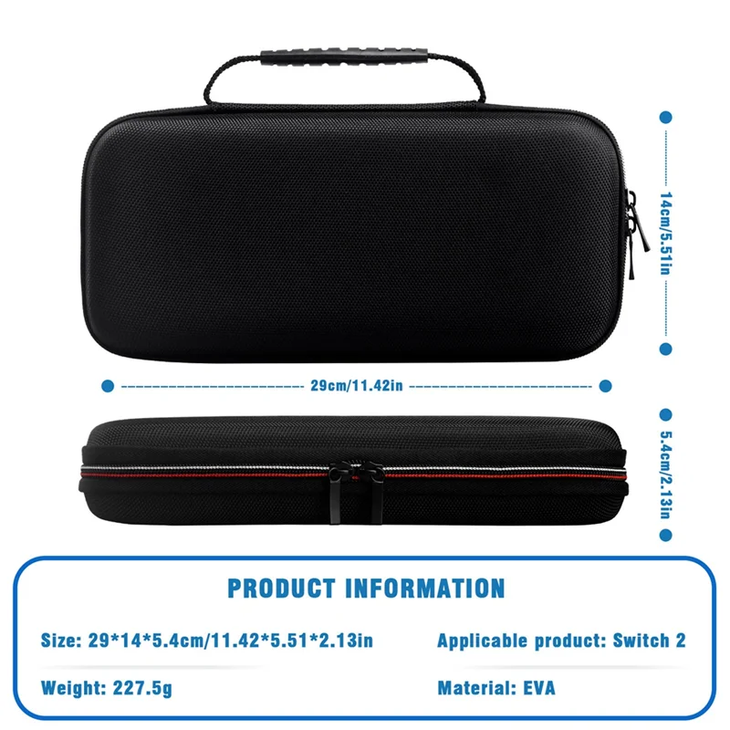 A46U For Switch 2 Travel Carrying Case Portable Hard Shell Protective Pouch With Handle For Nintendo Switch 2 Console