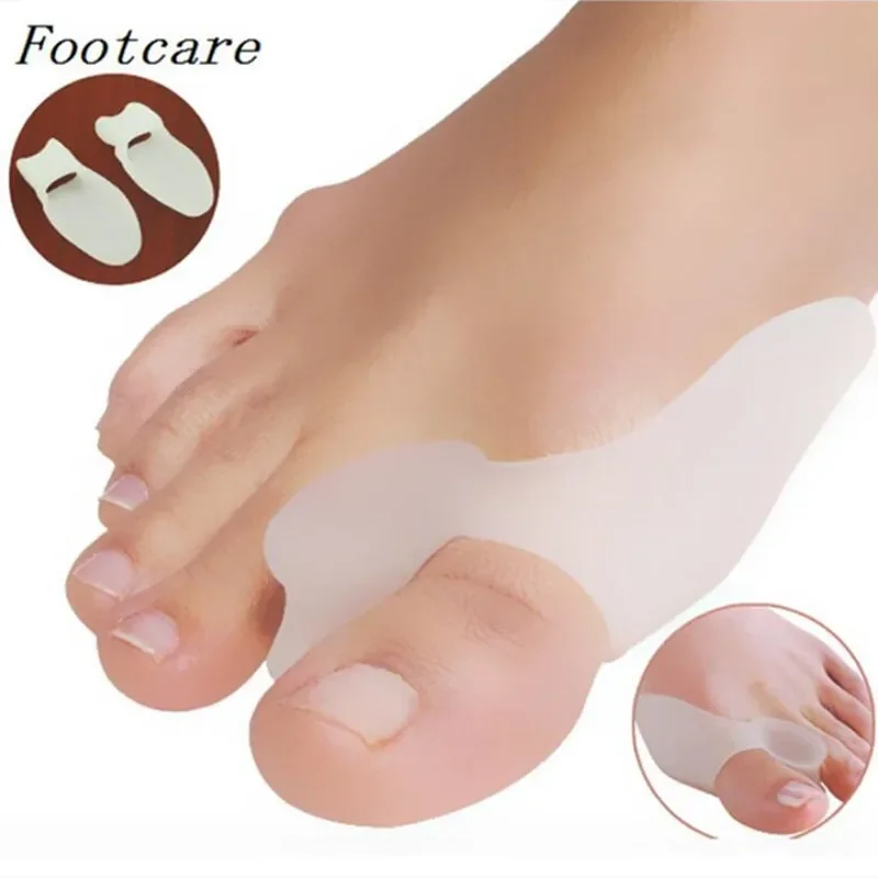 Corrector de pulgar de Gel de silicona, separador Protector del dedo pequeño, alisador de dedos Valgus, herramienta de almohadillas de alivio para el cuidado de los pies