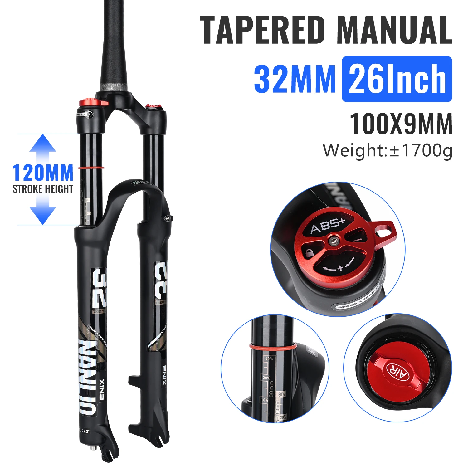 Nanlio X5 PRO MTB luchtveringvork 120mm veerweg 26 27.5 29 inch lichtgewicht 1,8kg XC mountainbike voorvork + gratis cadeau