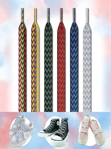 Flat Shoelaces for Sneakers Wavy Bread Shoe Laces Luxury Brand Shoelace Width 1.5cm/2cm/3cm Trend Shoe Lace Rope Shoes Strings