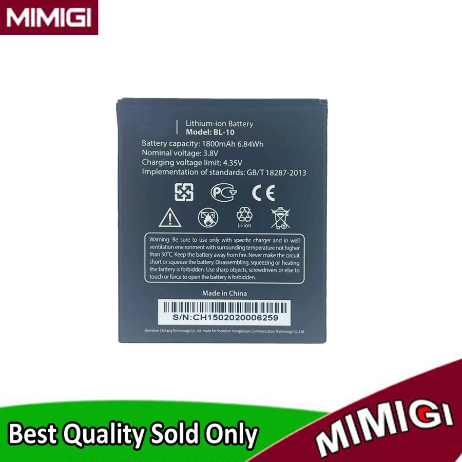Original 1800mAh Lithium-ion Battery For THL BL-10 BL10 T12 Mobile Phone Cellphone