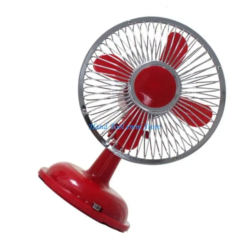 

H37F USB/AA Battery Power Desk Fan 5.7inch Retro Oscillating Table Fan Powerful