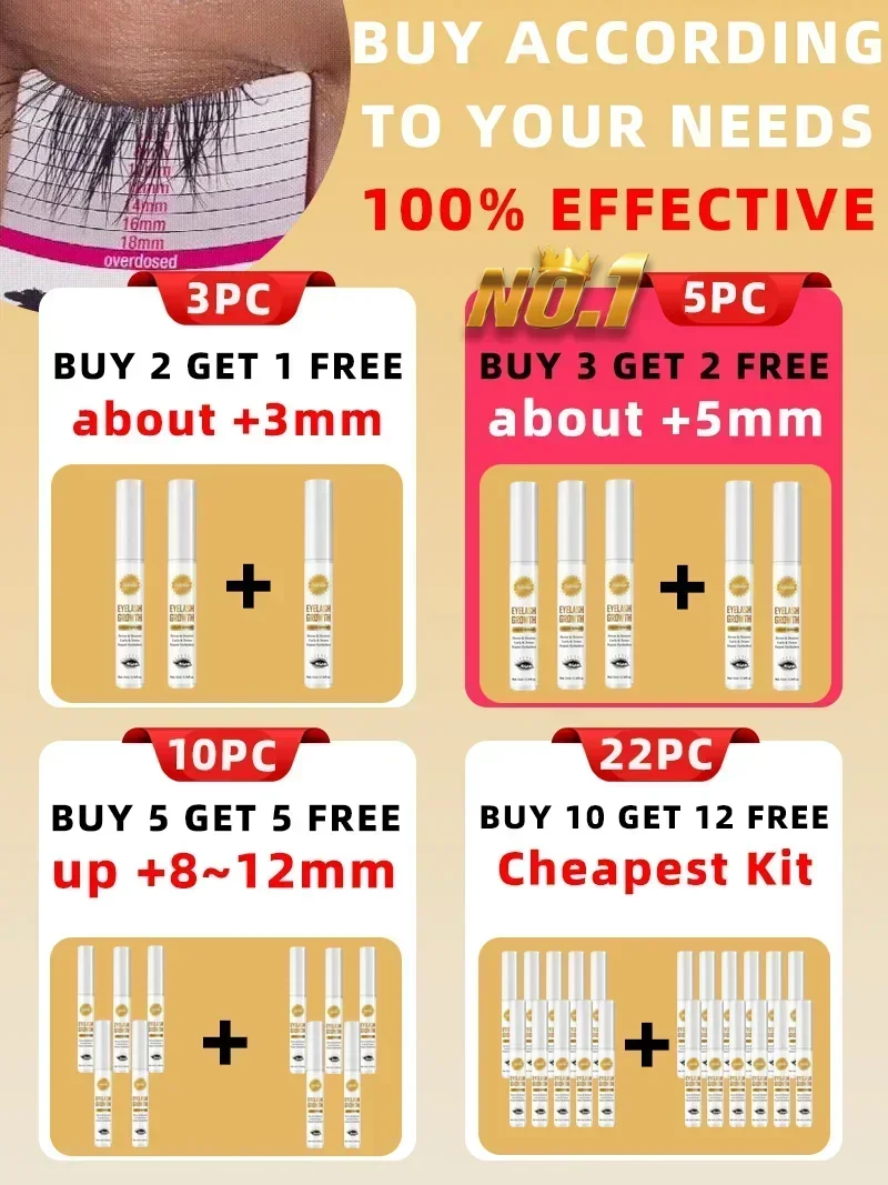 Essence de croissance rapide des cils en 3 jours, amélioration et extension des cils, cosmétiques, optique naturelle, long curling, liquide de croissance des cils