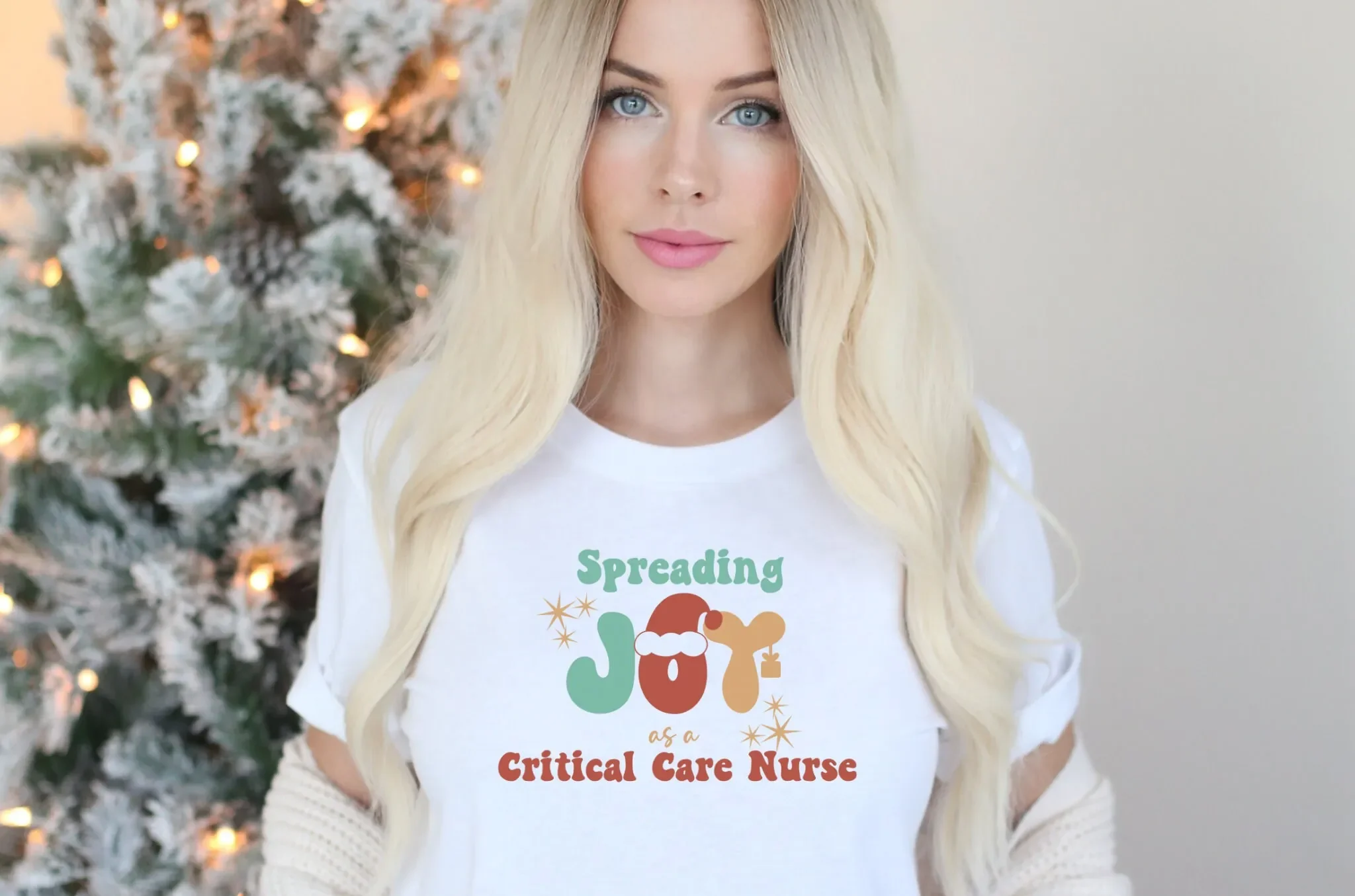 Spreading Joy As A Profession Critical Care Nurse T Shirt Christmas