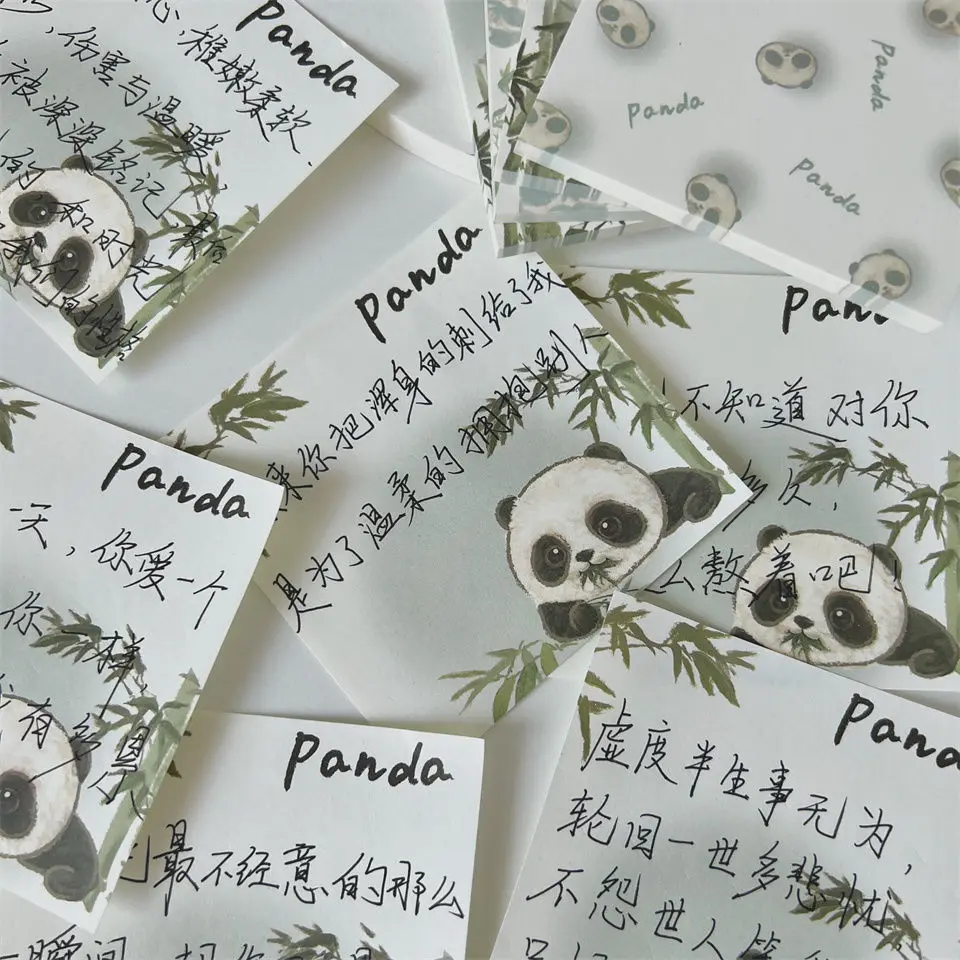 50 ورقة Kawaii الباندا ملاحظات حفلات مذكرة الوسادة للقيام قائمة مخطط ملصق المفكرة لطيف مكتب الديكور القرطاسية الكورية