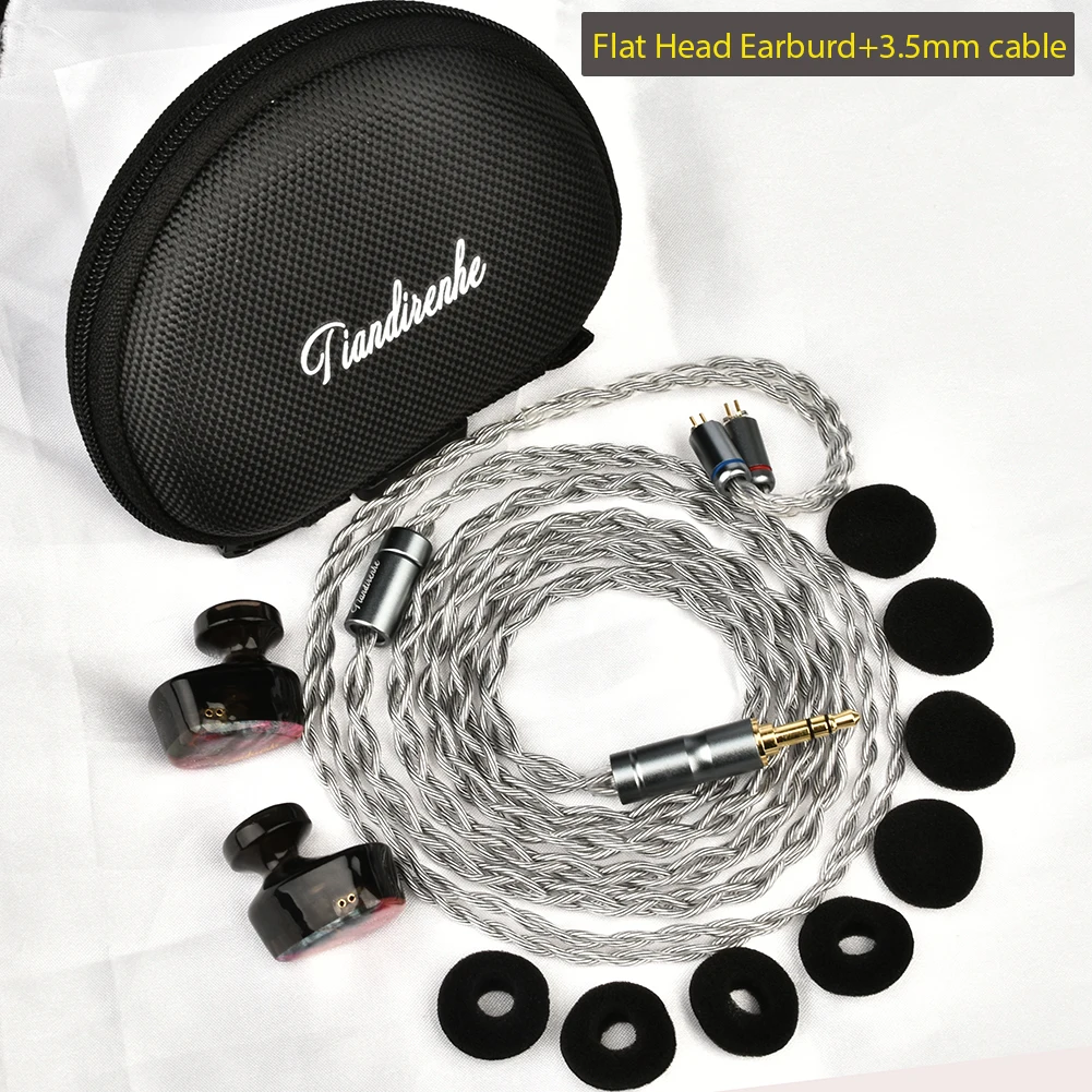 New TD26 14mm Dynamic Driver In Ear Earphone Flat Head Plug Earburd 0.78 2Pin Replaceable Cable Headset Earbud 3.5 4.4mm