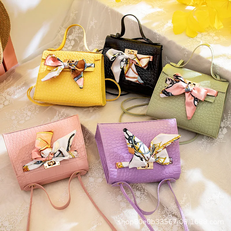 Silk scarf portable 2024women hand bags foreign trade women's bag small bag mini mobile phone bag