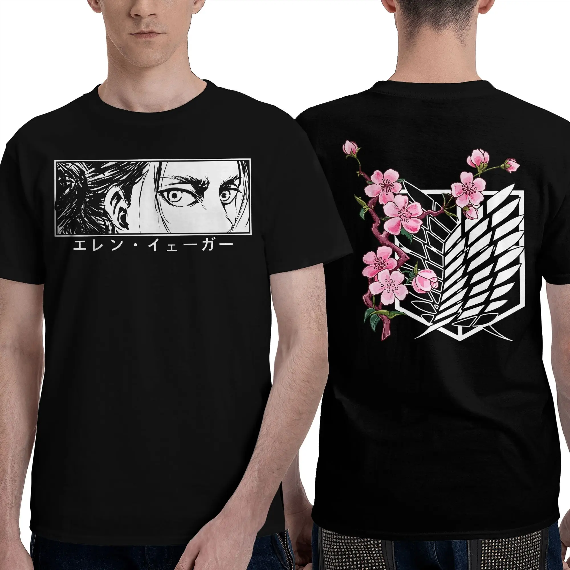 Attack on Titan T Shirts for Men 100% Cotton Awesome T-Shirt Crew Neck  Tees Short Sleeve Clothing Original