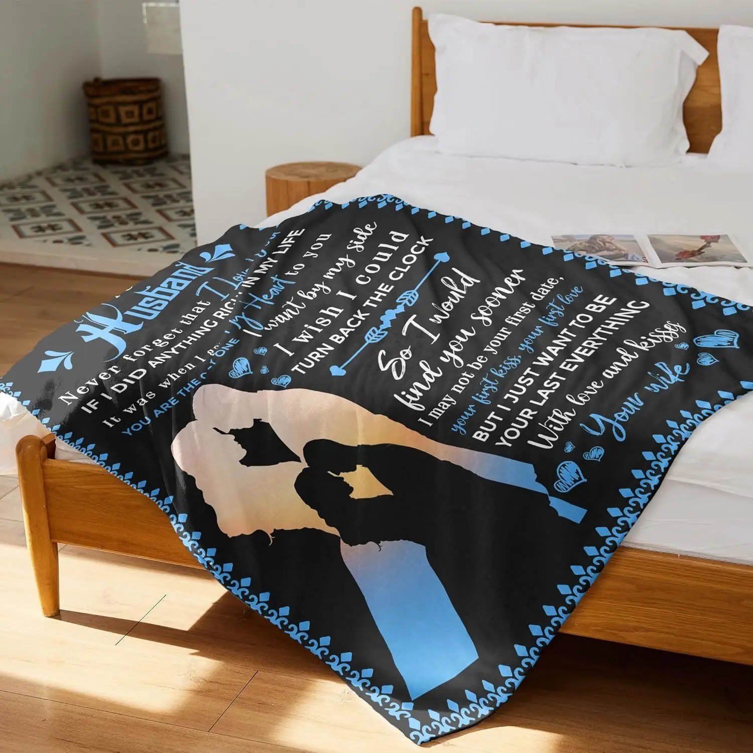 Husband Gift Creative Blanket, I Love Your Gift, Gift for My Man, Wedding Anniversary Romantic Gift,Throwing Blanket for Husband