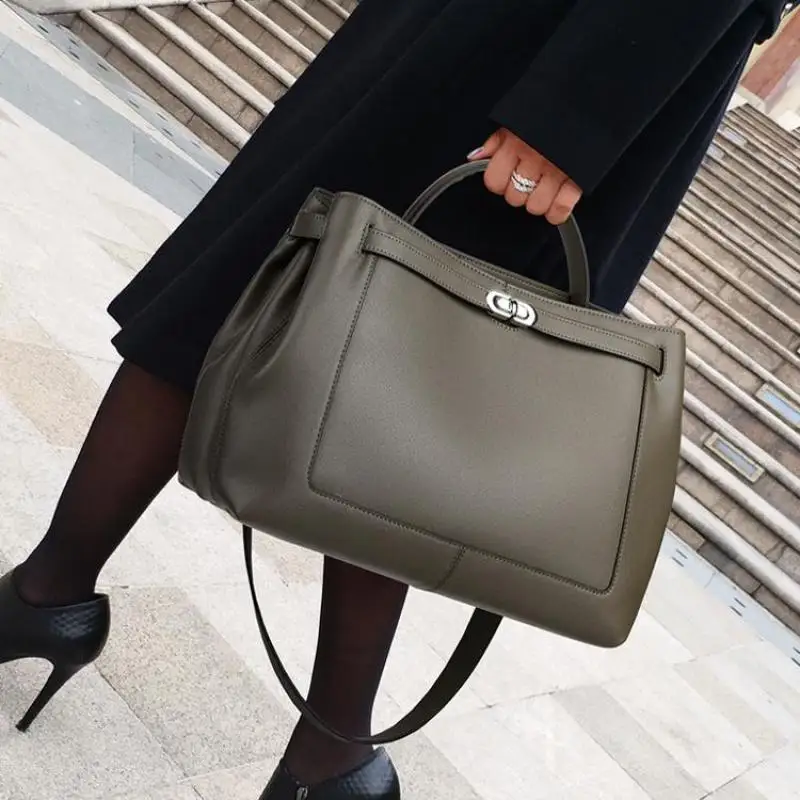 Luxury Brand Women's Bag High-grade Leather Large Capacity Handbag For Women Work Commute Portable Shoulder Crossbody Bag Trend