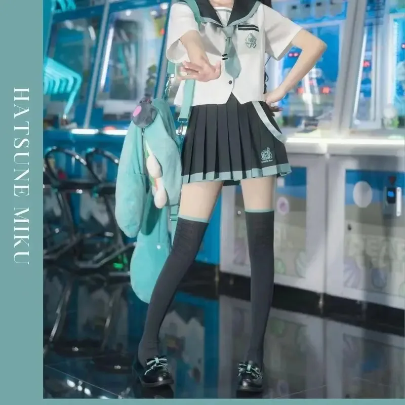 Nuova camicia da marinaio uniforme Miku JK con gonna corta a pieghe Set costume cosplay da donna per ragazza della scuola giapponese