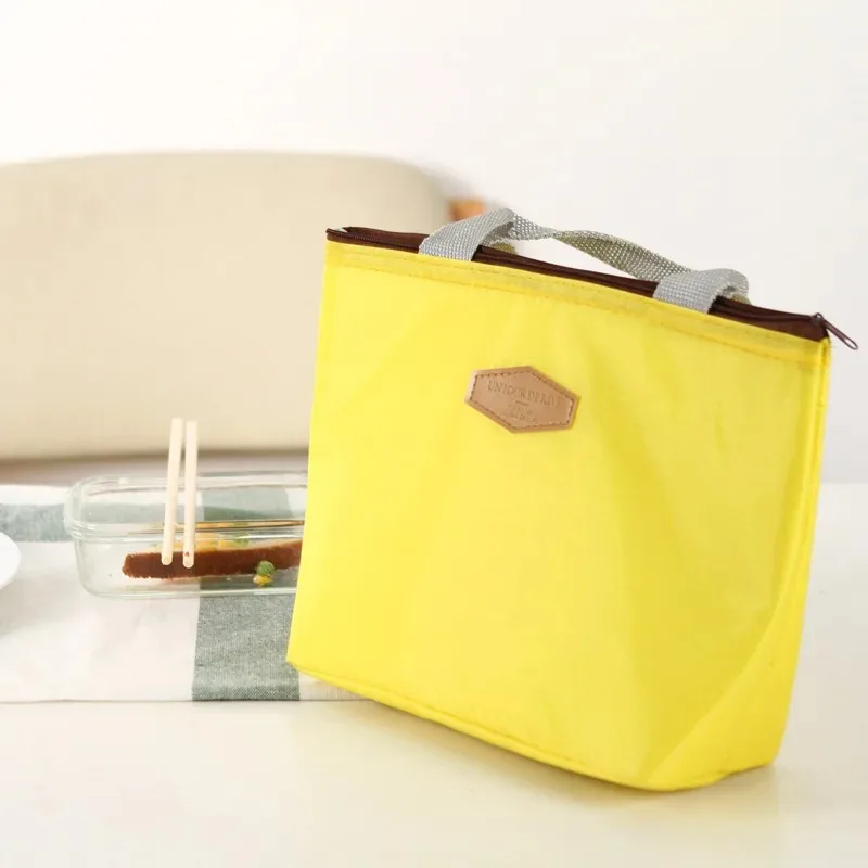 

Lunch Box Camping Picnic Bag Lunch Bag Solid Color Portable Insulated Refrigerated Cold Food Bag