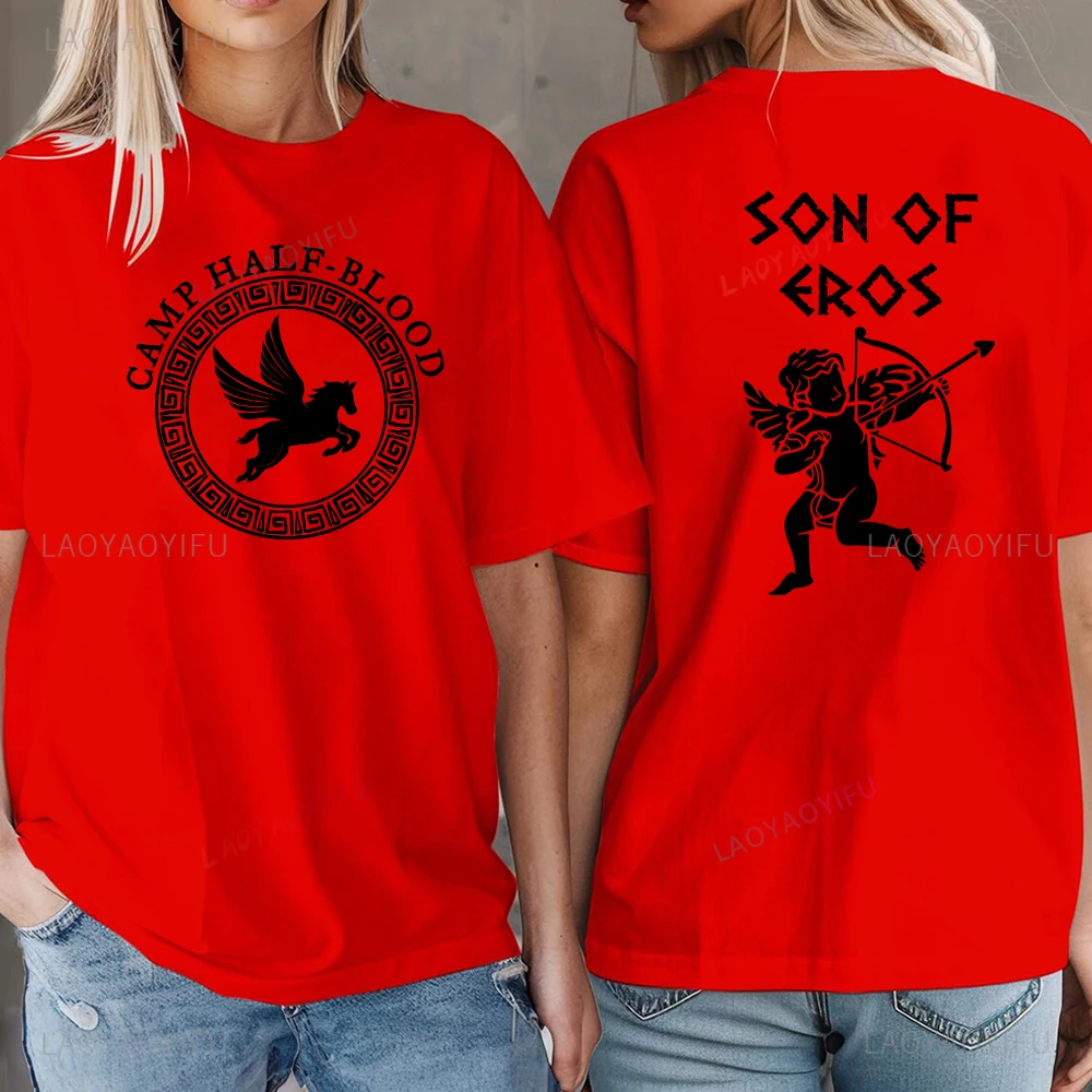 خمر مخيم نصف الدم الأساطير اليونانية ابن أبولو إيروس تي شيرت مطبوع الرجال النساء هالوين العالم كتاب هدية اليوم القطن قميص