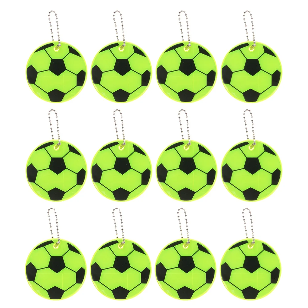 

12Pcs Soccer Reflective Keychain Pendant for Backpack Night Visibility Kids School Party Birthday Favor Gift Reflective Tags