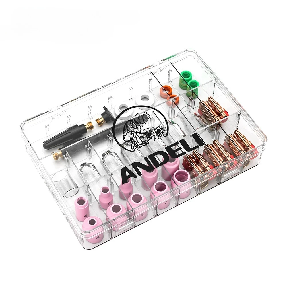 ANDELI 68PCS TIG Welding Torch Stubby Gas Lens for WP-17/18/26 Pyrex Glass Cup Kit Durable Practical GTAW Welder Accessories 4