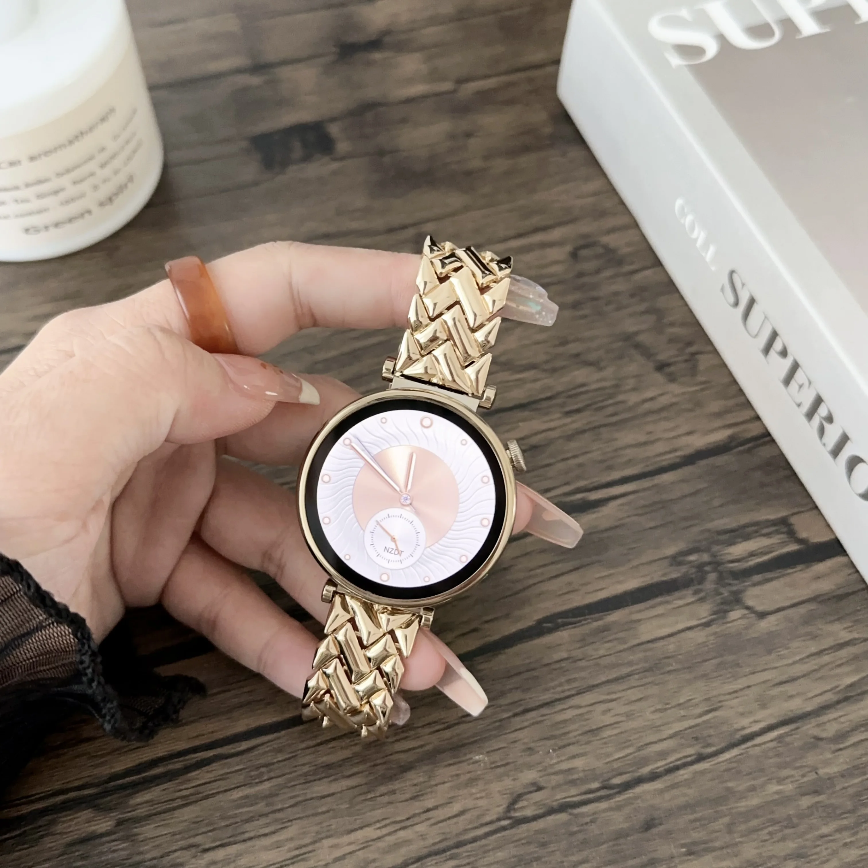 สายรัดข้อมือสแตนเลส18มม. เหมาะสำหรับนาฬิกา Huawei GT4 5 41มม. สายนาฬิกาอัจฉริยะสำหรับผู้หญิงเด็กผู้หญิงผู้หญิง