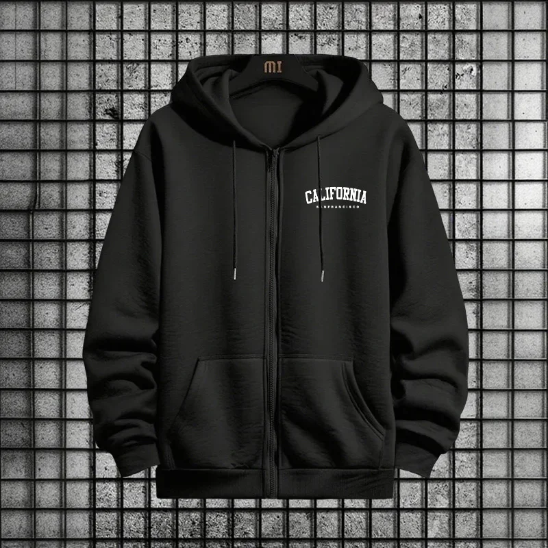 الخريف الشتاء ملابس رياضية كاليفورنيا رجل رياضي طقم رياضي 2025 جديد 2 قطعة قلنسوة بسحاب Sweatpants الحضرية الشارع الشهير الزي #5