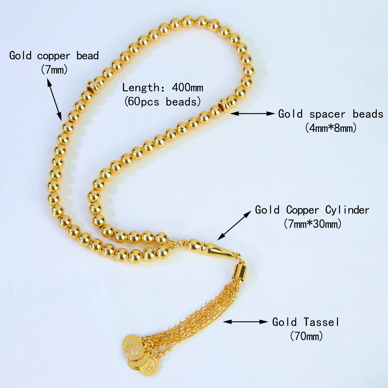 Ramadan Islamic Prayer Beads Bracelet 21k Gold Plated Natural Resin Arabic Women Fashion Eid Bangles Muslim Traditional Jewelry