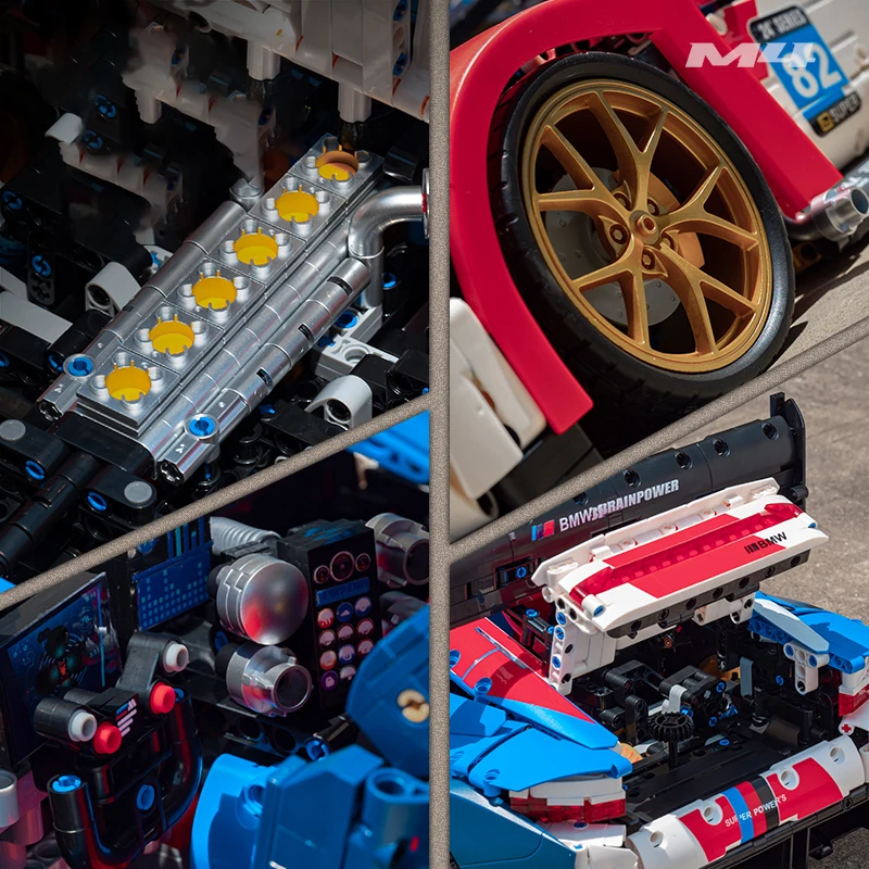 Kalein 1:8 M4 supercar MOC world famous car mechanical group model building blocks high-tech toy set gifts for boys and children