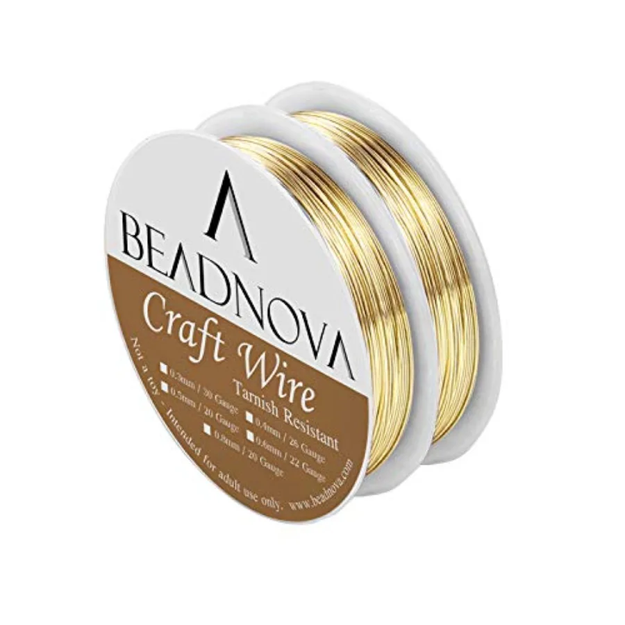 Bare Copper Wire Tarnish Resistant Jewelry Making Wire Gold Plated, 22 Gauge