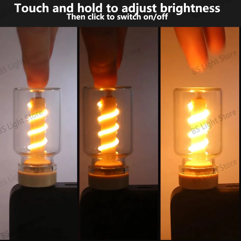 LED-Glühbirne 5V USB Dimmbare Touch-Lichtquelle DC5V Retro-Stil Edison LED-Beleuchtung Mini-Nachtlicht Auto-Zubehör Hintergrundbeleuchtung – Detail 4
