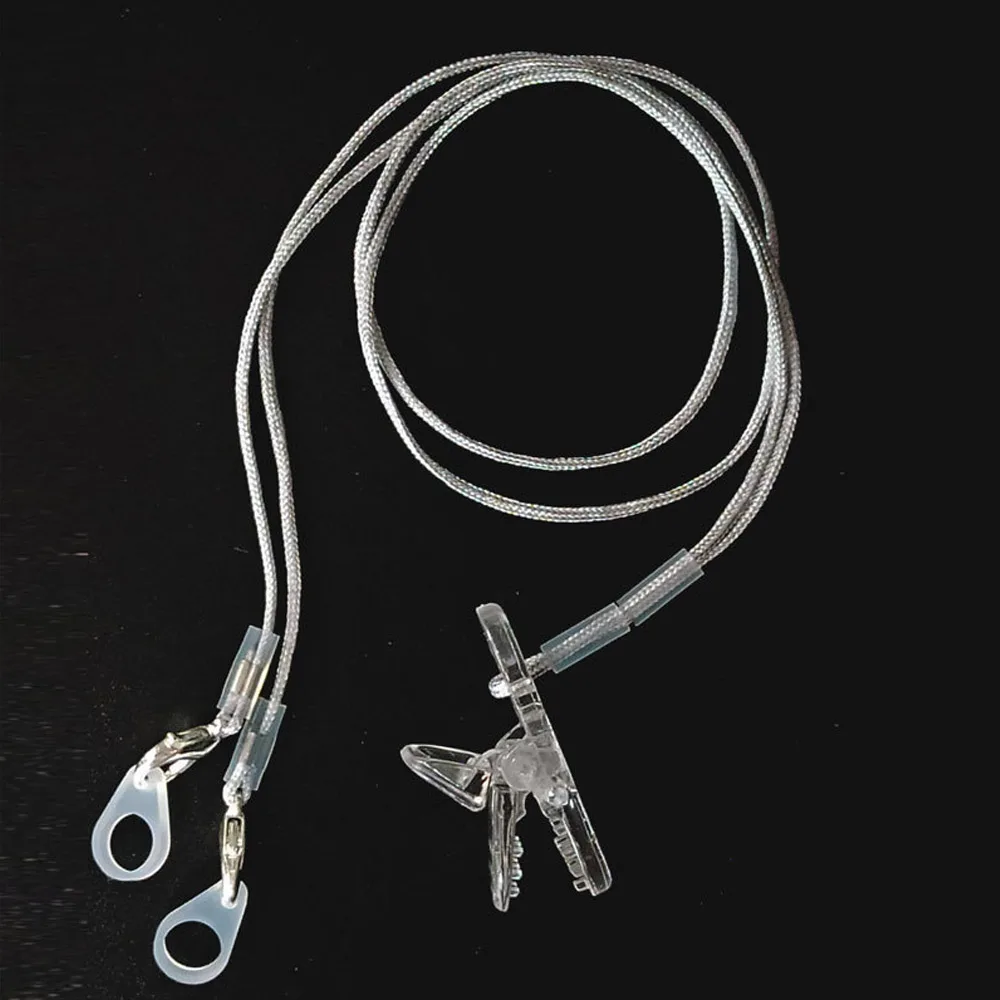 Hearing Aid Safety Clips with Silicone Rings, Nylon Tether Cords for Elderly, Anti-Loss Ear Hook Holder for BTE Hearing Aids