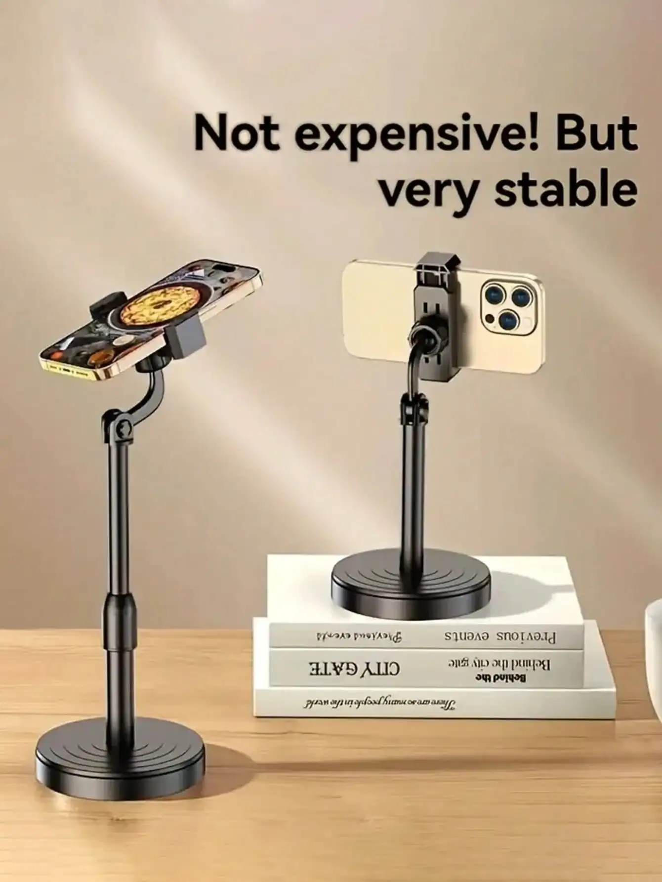 Adjustable Height Multi Angle ABS Smartphone Holder - Waterproof Tripod Base, Stable Clamping Compatible With IPhone/Android, Vi