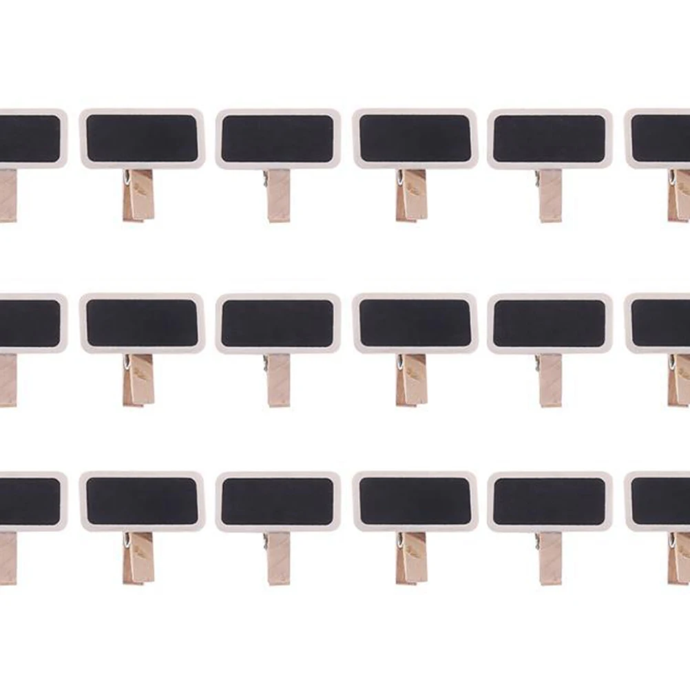 

50Pcs Small Chalkboard Wooden Clips Rectangular Memo Holders Mini Blackboards For Kids Crafts Wedding Decor