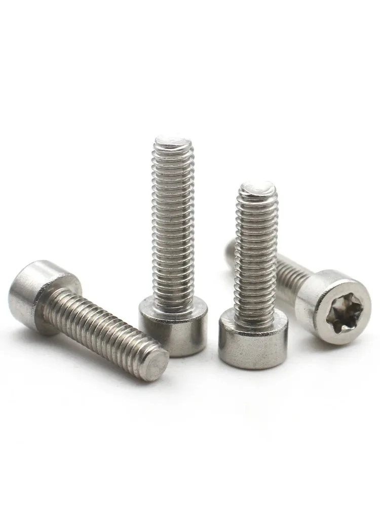 Vis à tête cylindrique Torx en acier inoxydable 304, M2 M2.5 M3 M4 M5 M6 M8 304, inviolables, à tête cylindrique à tête de fleur à douille hexagonale