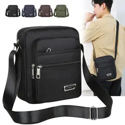 Fashion Men Shoulder Bag Business Leisure Large Capacity Portable Handbag Multilayer Waterproof Nylon Crossbody Bag